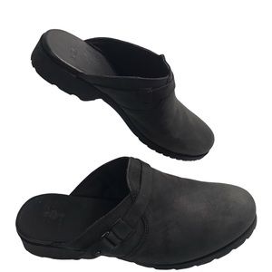 TEVA Womens Comfort Slide Shoes Size 8.5 Black Leather Slip On Mules 1012436